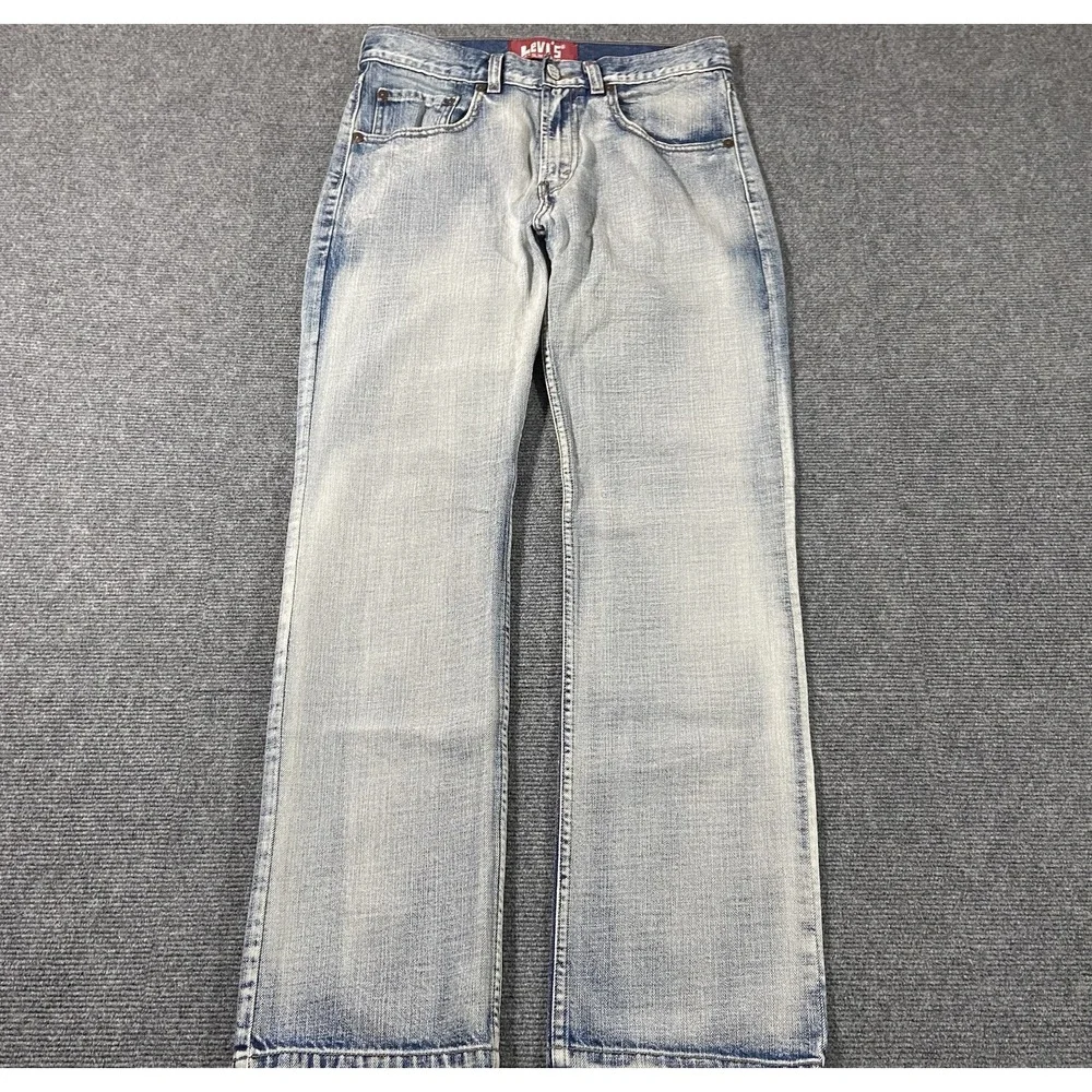 Levis 514 Jeans Youth Boys 18 Straight Fit Faded Light Wash Denim Distressed Y2K